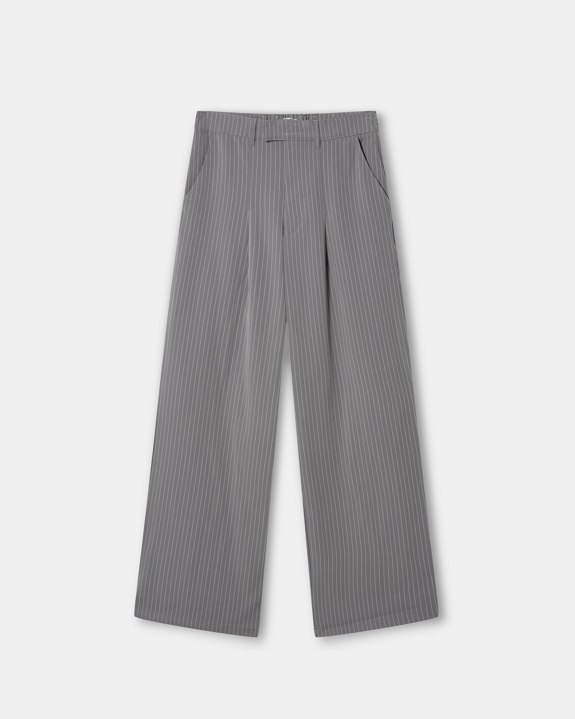 Baggy Suit Pants Grey Pinstriped